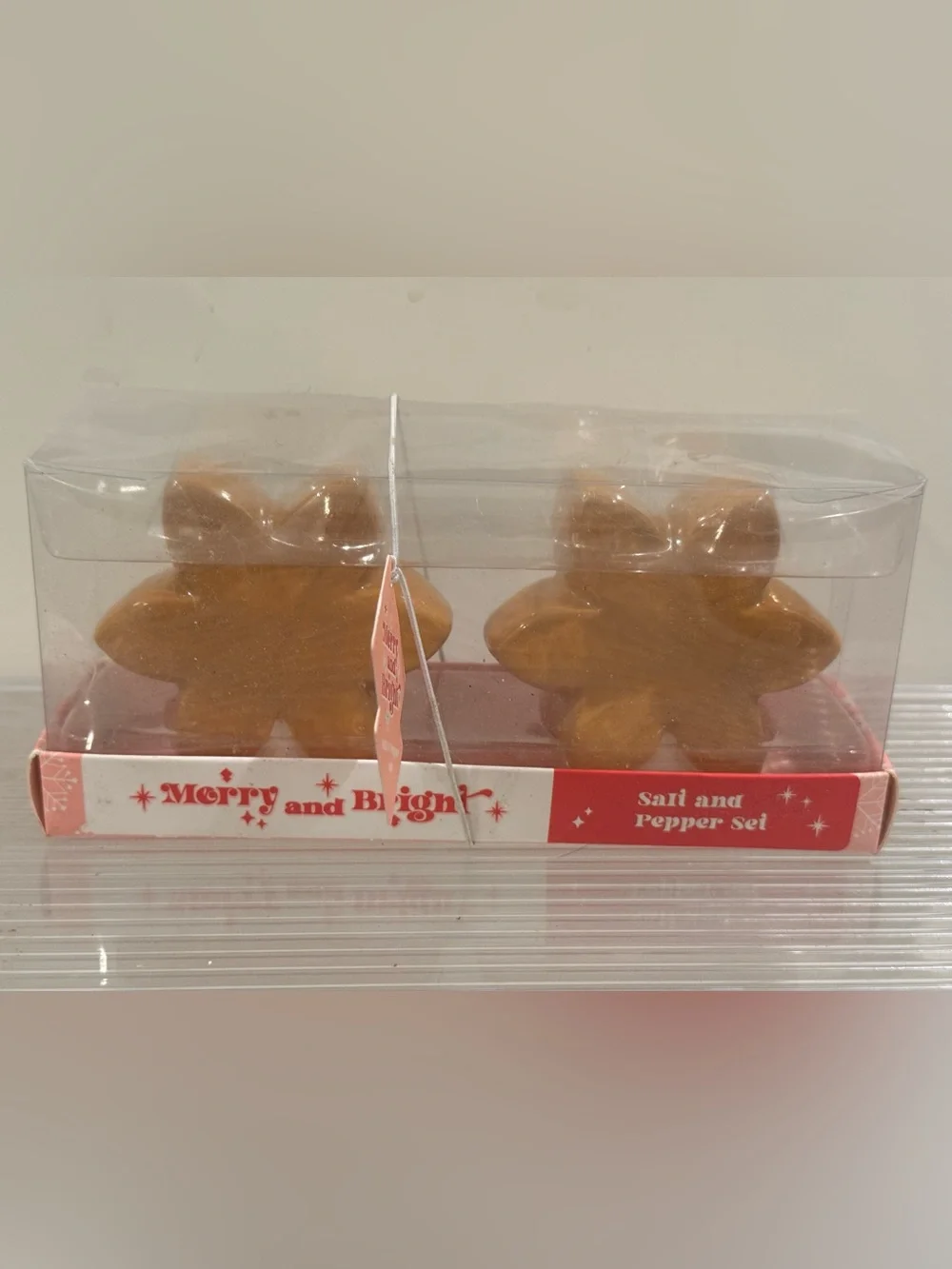 NEW Merry and Bright Holiday Star Cookie Salt & Pepper Shakers Set